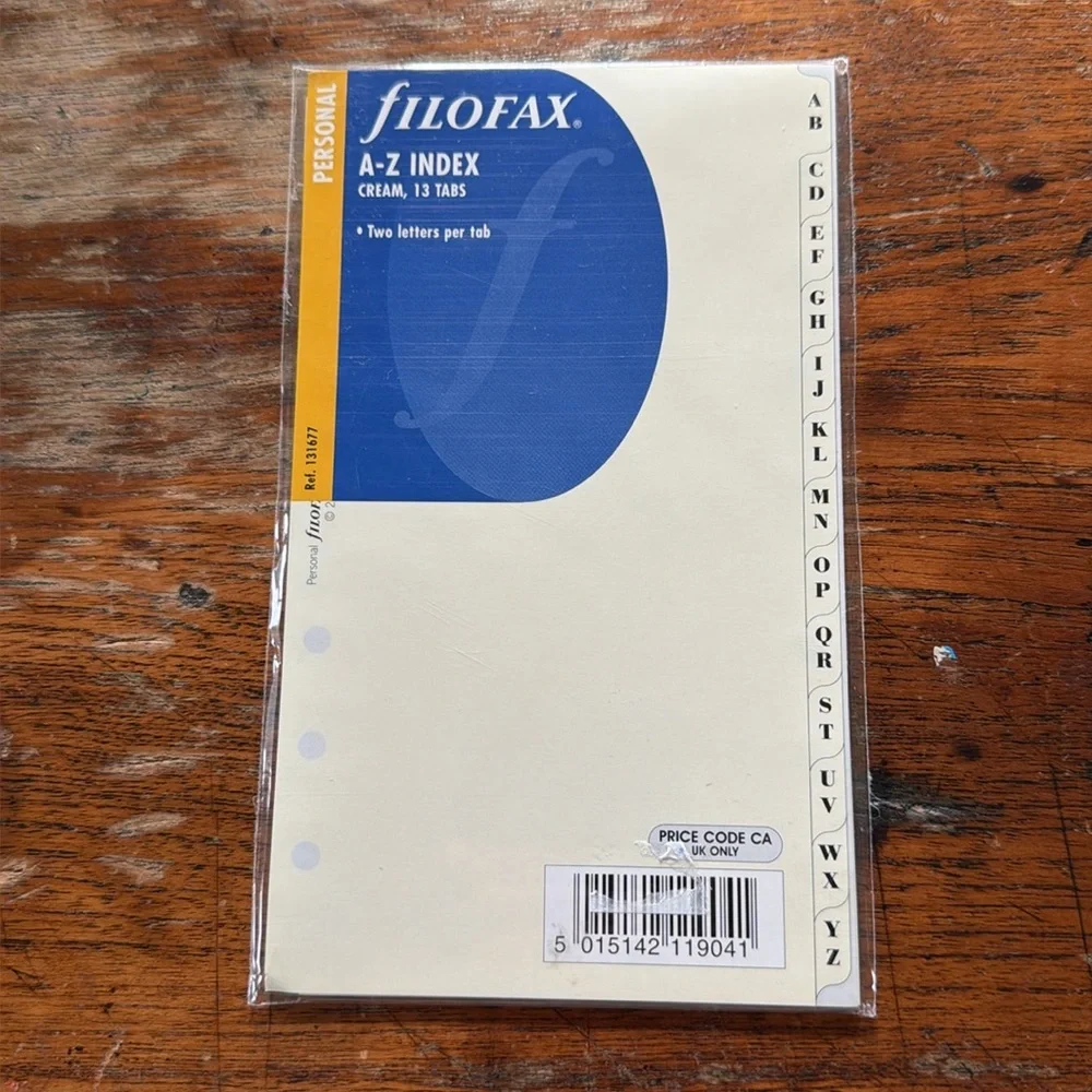 Personal Filofax refills